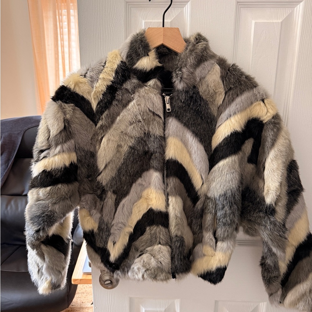 Olivaceous Multi-Tone Faux Fur Jacket
